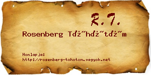 Rosenberg Töhötöm névjegykártya